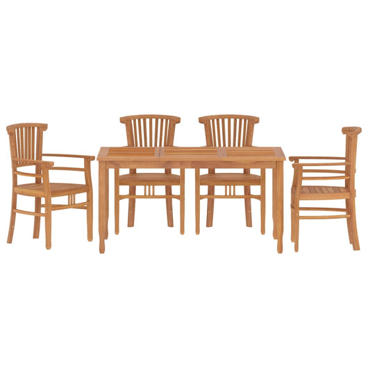 Set da Pranzo per Giardino 5 pz in Legno Massello di Teak 3155773