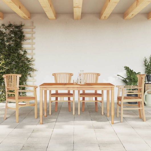 Set da Pranzo per Giardino 5 pz in Legno Massello di Teak 3155773