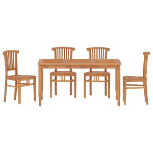 Set da Pranzo per Giardino 5 pz in Legno Massello di Teakcod mxl 124286