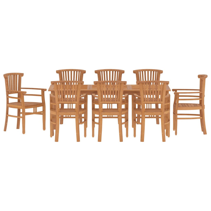 Set da Pranzo per Giardino 9 pz in Legno Massello di Teak 3155788