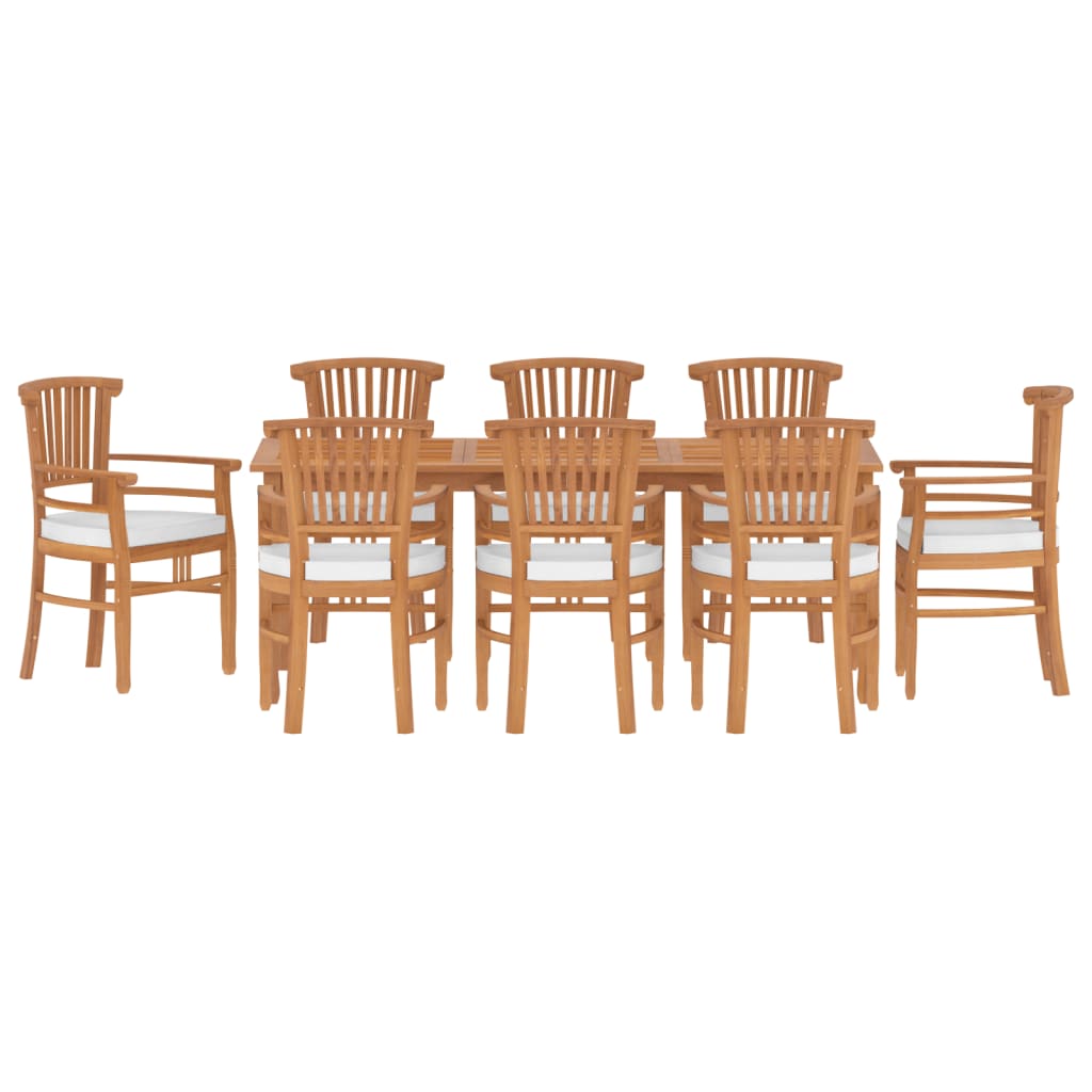 Set da Pranzo per Giardino 9 pz in Legno Massello di Teak 3155790