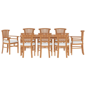 Set da Pranzo per Giardino 9 pz in Legno Massello di Teak 3155790