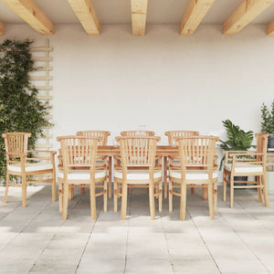 Set da Pranzo per Giardino 9 pz in Legno Massello di Teak 3155790