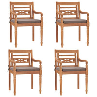 Set Pranzo Giardino 5pz con Cuscini Grigio Scuro Massello Teak 3155981