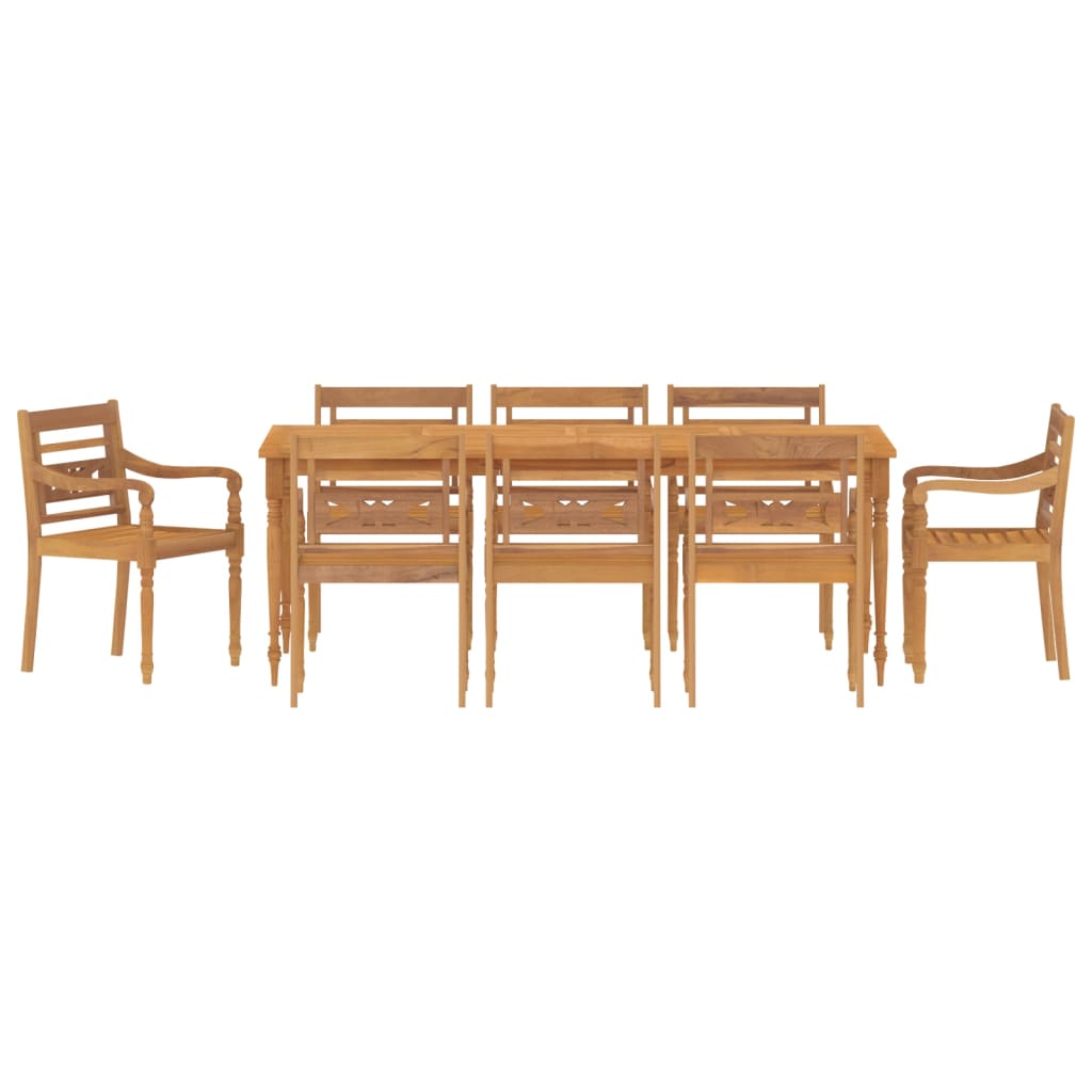 Set da Pranzo per Giardino 9 pz in Legno Massello di Teak 3155983