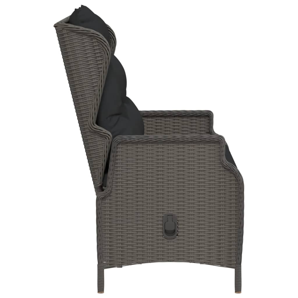 Panca da Giardino a 2 Posti con Cuscini in Polyrattan Nero 362681