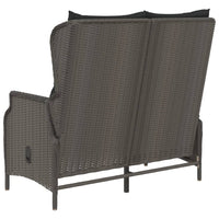 Panca da Giardino a 2 Posti con Cuscini in Polyrattan Nero 362681