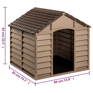 Casetta per Cani Marrone 86x84x82 cm in Polipropilene 94214