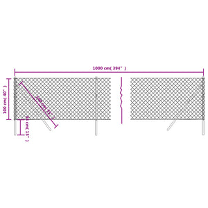 Recinzione a Rete Verde 1x10 m 153905