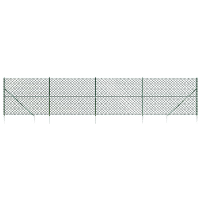 Recinzione a Rete con Picchetti Ancoraggio Verde 2,2x10 m 153927