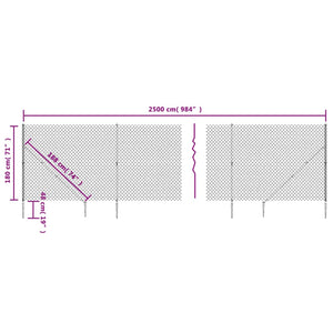 Recinzione a Rete con Picchetti Ancoraggio Verde 1,8x25 m 153933