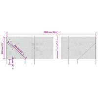 Recinzione a Rete con Picchetti Ancoraggio Verde 2x25 m 153934