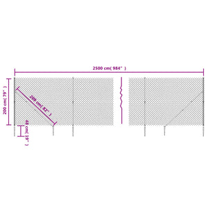 Recinzione a Rete con Picchetti Ancoraggio Verde 2x25 m 153934