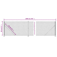 Recinzione a Rete con Flangia Verde 0,8x10 m 153936