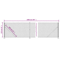 Recinzione a Rete con Flangia Verde 1,1x10 m 153938