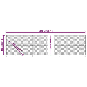 Recinzione a Rete con Flangia Verde 1,8x10 m 153941