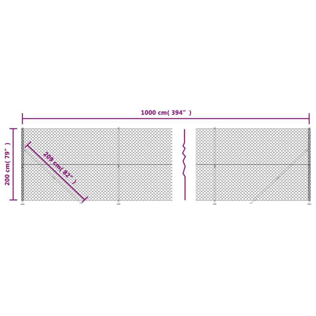 Recinzione a Rete con Flangia Verde 2x10 m 153942