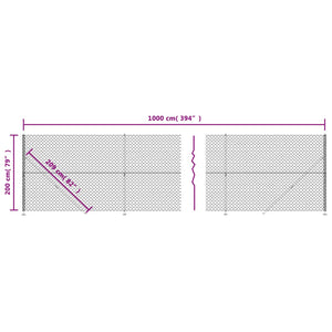 Recinzione a Rete con Flangia Verde 2x10 m 153942