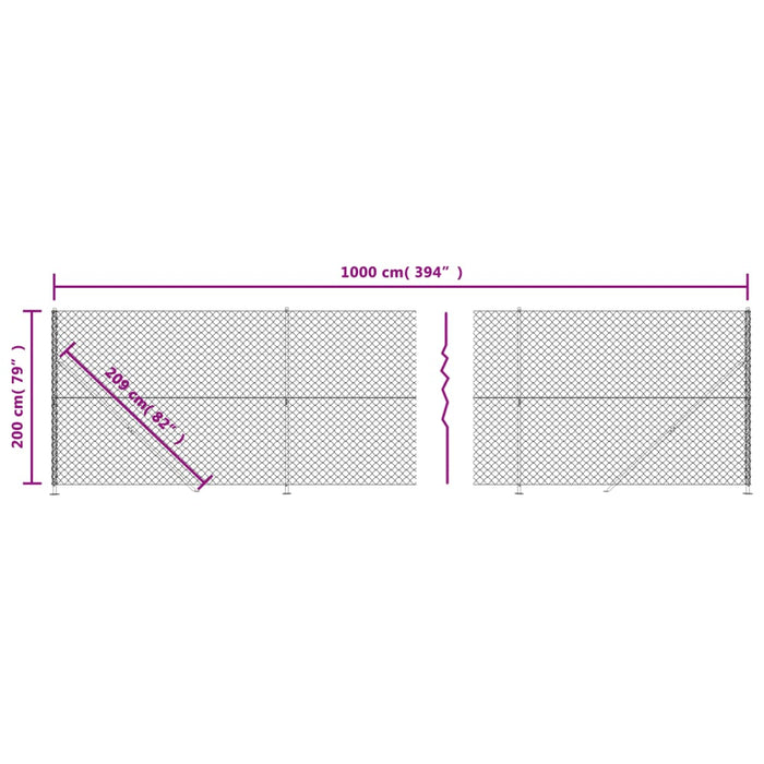 Recinzione a Rete con Flangia Verde 2x10 m 153942