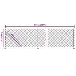 Recinzione a Rete con Flangia Verde 1,1x25 m 153946