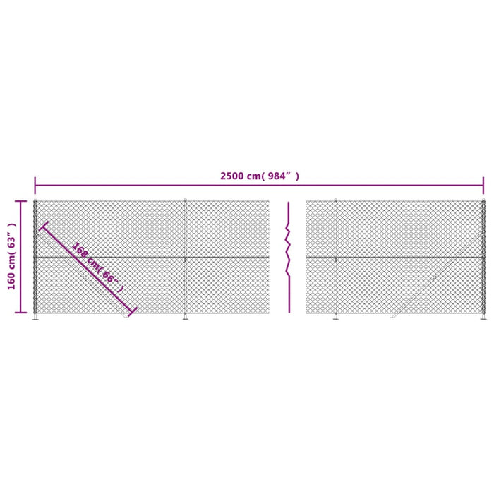 Recinzione a Rete con Flangia Verde 1,6x25 m 153948