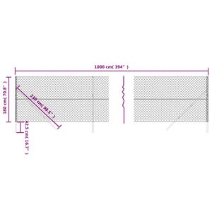 Recinzione a Rete Antracite 1,8x10 m 153957