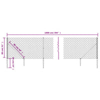 Recinzione a Rete con Picchetti Ancoraggio Antracite 0,8x10 m 153968