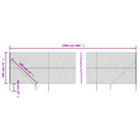 Recinzione a Rete con Picchetti Ancoraggio Antracite 1,8x25 m 153981