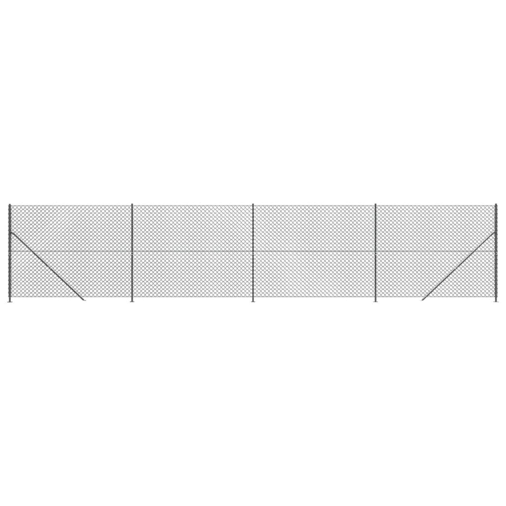 Recinzione a Rete con Flangia Antracite 1,6x10 m 153988