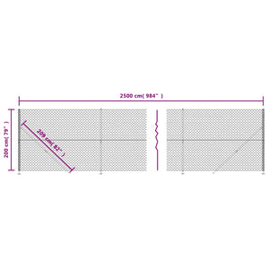 Recinzione a Rete con Flangia Antracite 2x25 m 153998