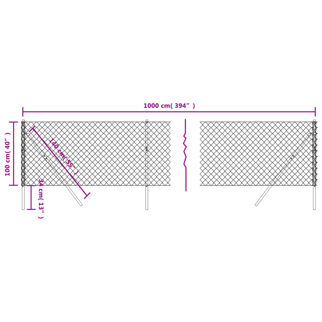 Recinzione a Rete Argento 1x10 m 154001