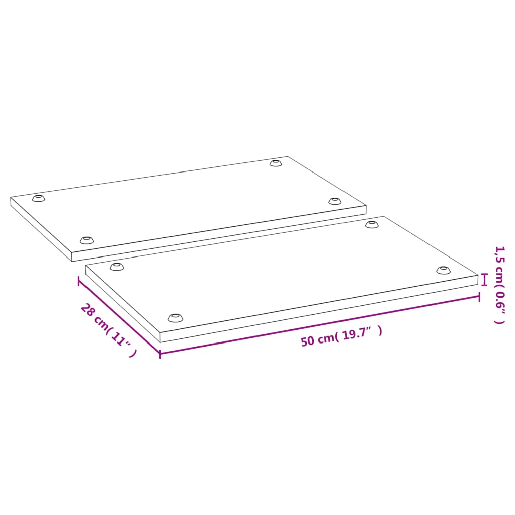 Coprifornelli 2 pz 50x28x1,5 cm in Bambù 352774