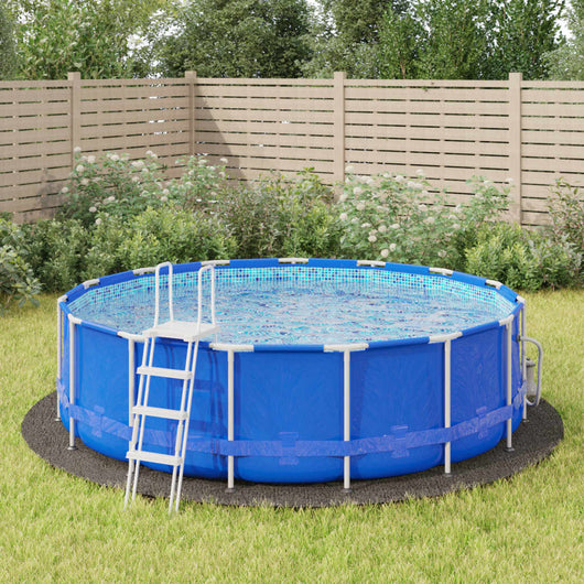 Telo Sotto Piscina Grigio Chiaro Ø428 cm Geotessile Poliesterecod mxl 79333