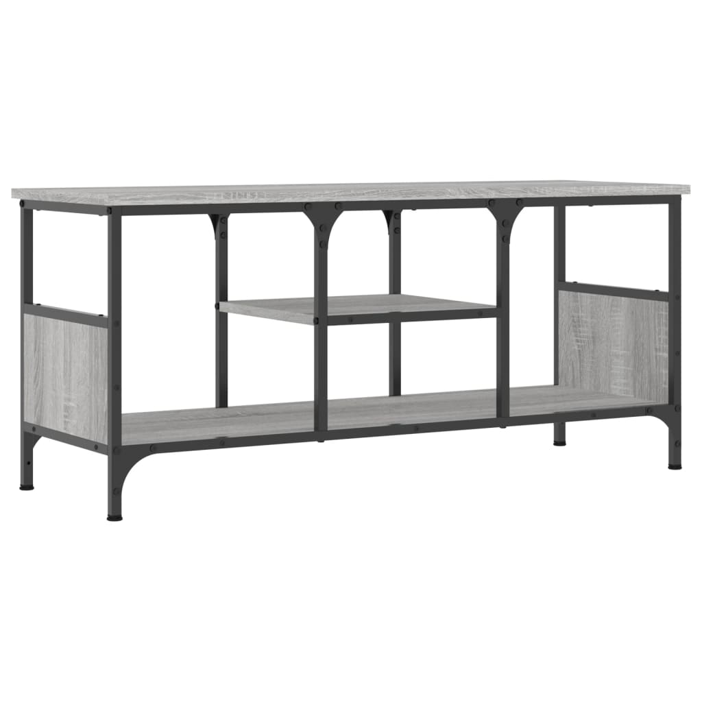 Mobile TV Grigio Sonoma 100x35x45 cm Legno Multistrato e Ferro 831801