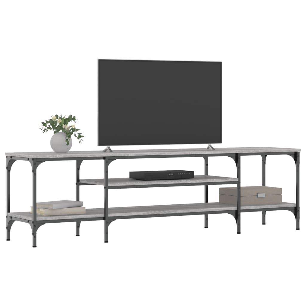 Mobile TV Grigio Sonoma 161x35x45 cm Legno Multistrato e Ferrocod mxl 127652