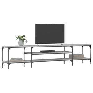 Mobile TV Grigio Sonoma 201x35x45 cm Legno Multistrato e Ferro 831816