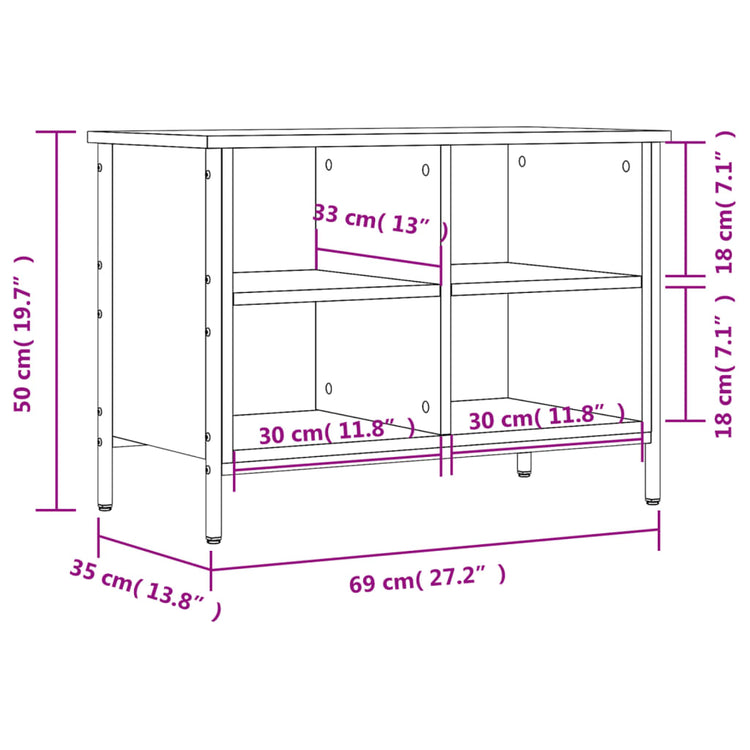 Scarpiera Rovere Fumo 69x35x50 cm in Legno Multistrato 831835