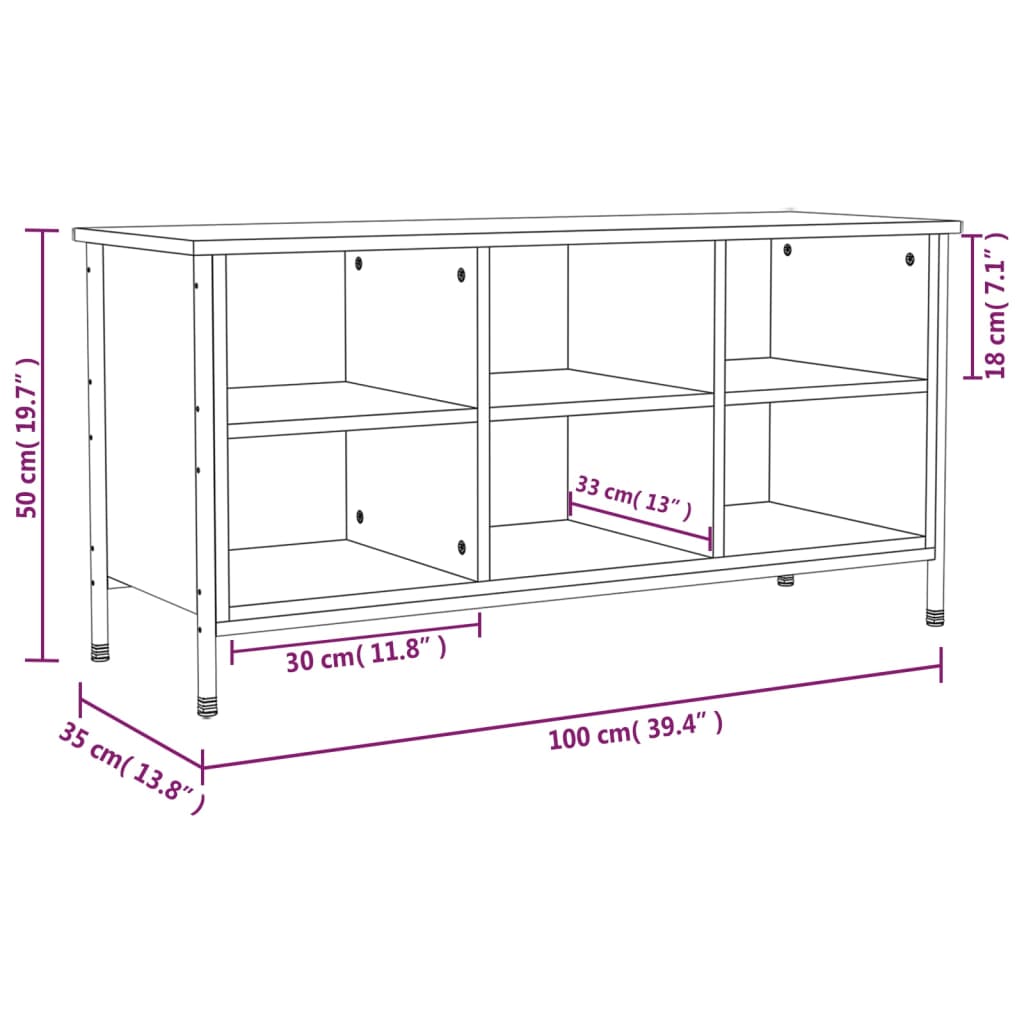 Scarpiera Nera 100x35x50 cm in Legno Multistrato 831838