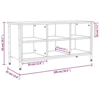 Scarpiera Nera 100x35x50 cm in Legno Multistrato 831838