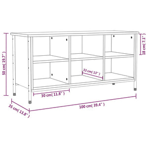 Scarpiera Nera 100x35x50 cm in Legno Multistrato 831838