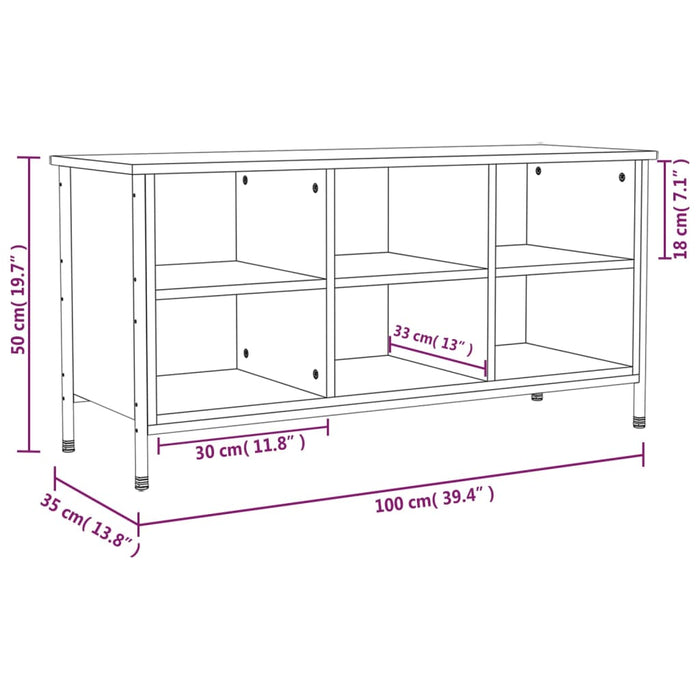 Scarpiera Nera 100x35x50 cm in Legno Multistrato 831838