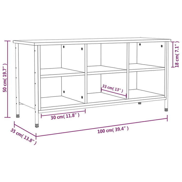 Scarpiera Nera 100x35x50 cm in Legno Multistrato 831838