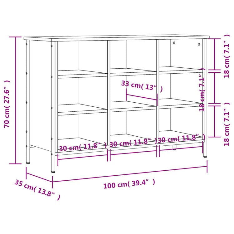 Scarpiera Nera 100x35x70 cm in Legno Multistrato 831843