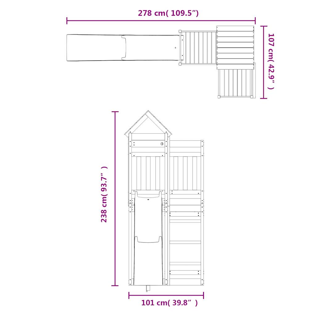 Set da Gioco da Esterno in Legno Massello di Douglas 3156872