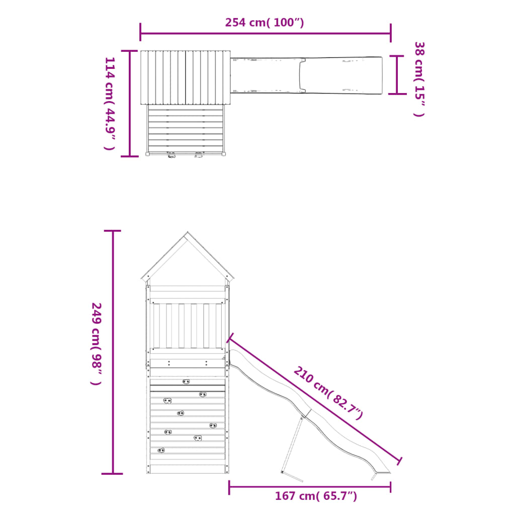 Set da Gioco da Esterno in Legno Massello di Douglas 3156983