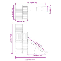 Set da Gioco da Esterno in Legno Massello di Pino 3157012