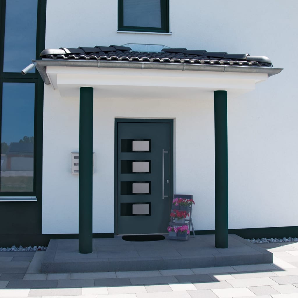 Porta Ingresso Antracite 100x200 cm in Alluminio e PVC 3157068