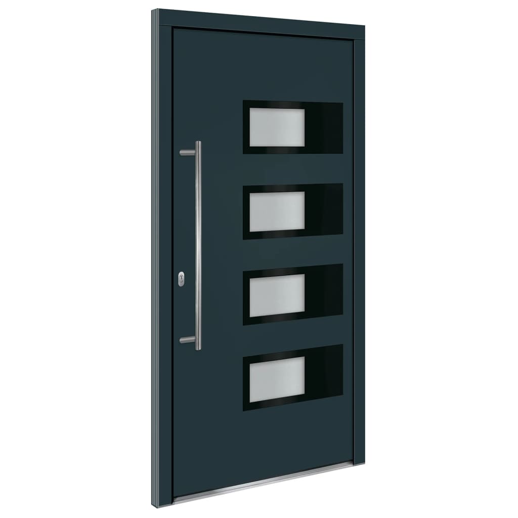 Porta Ingresso Antracite 110x210 cm in Alluminio e PVC 3157073