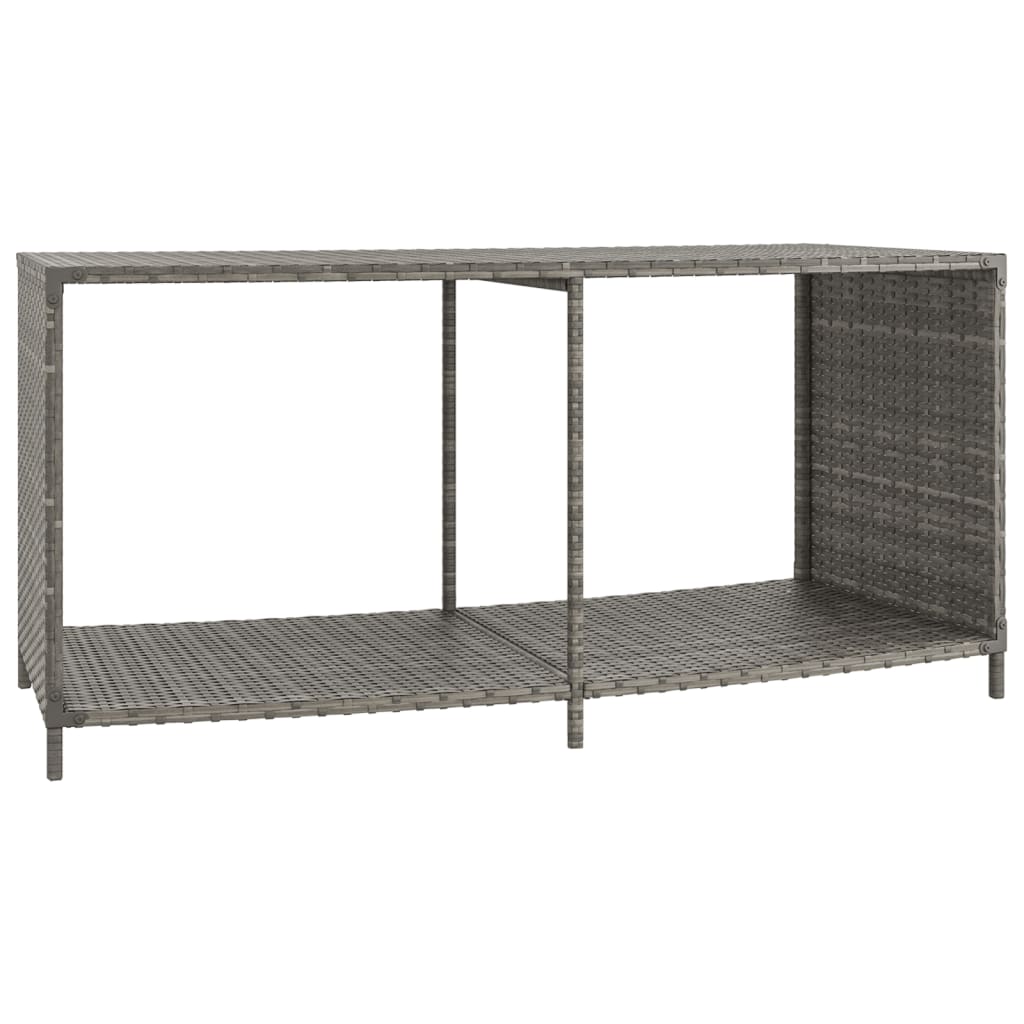 Bordo per Spa Grigio in Polyrattan e Legno Massello di Acacia