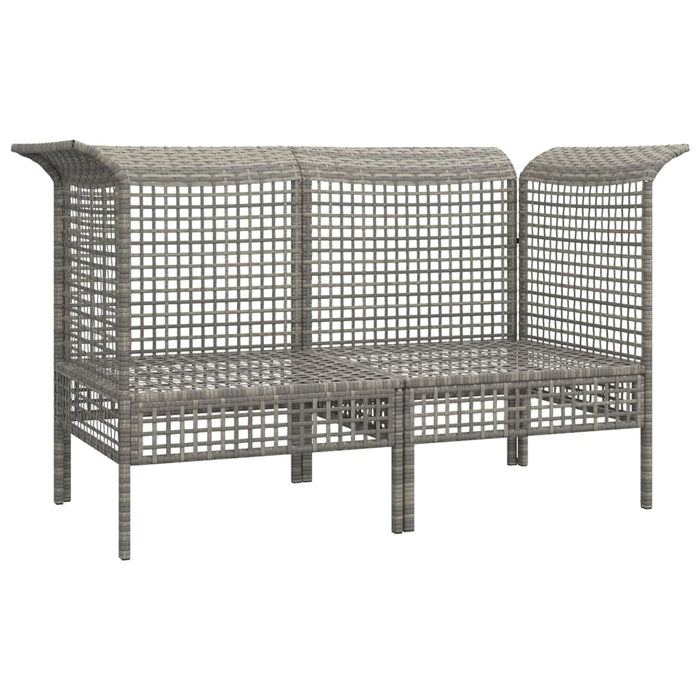 Divani Angolari da Giardino con Cuscini 2pz Polyrattan Grigio 319660